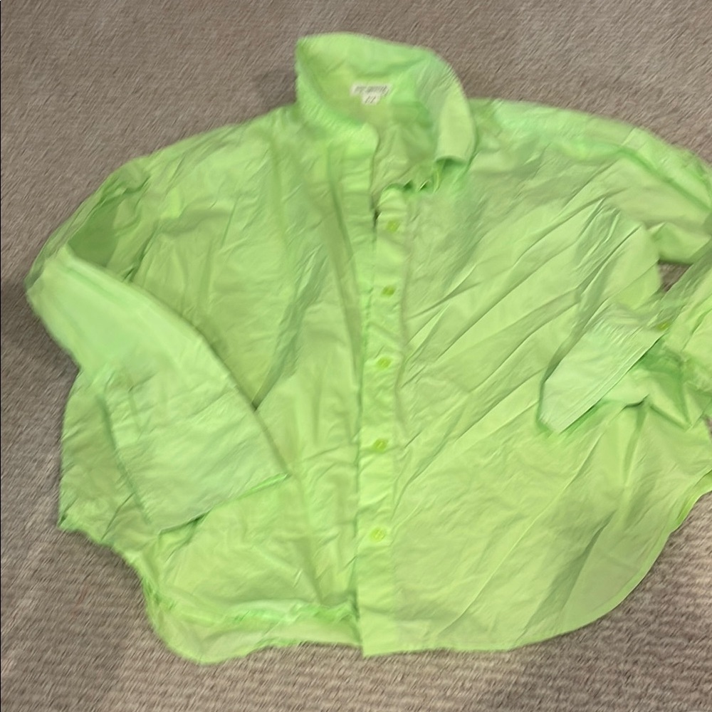Good American Neon Green Button-Down Shirt